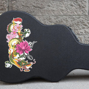 Chinese Dragon Lotus Kersenbloesem Sticker