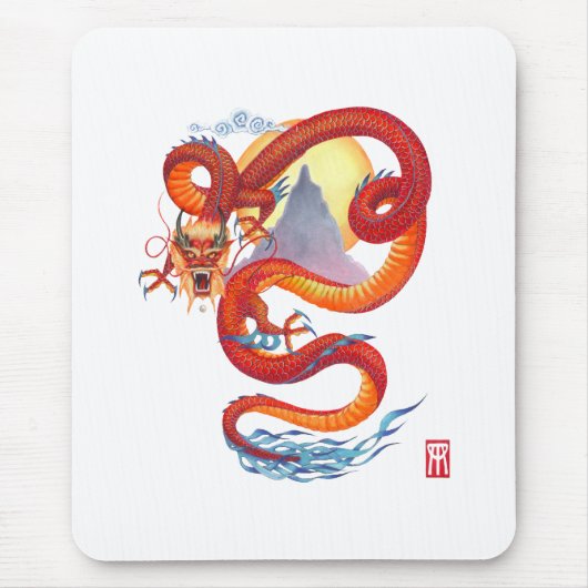 Chinese Dragon Mousepad Muismat (Voorkant)