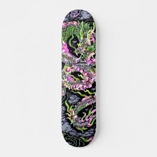 Chinese Dragon Neon Foil Element Custom Pro Board Skateboard (Voorkant)