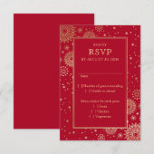 Chinese Dragon Phoenix bruiloft RSVP Kaartje (Voorkant / Achterkant)
