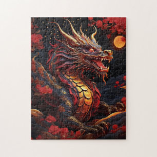 Chinese Dragon Puzzle - Mythische Aziatische Jigsa Legpuzzel