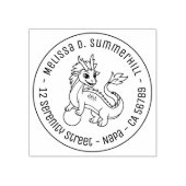 Chinese Dragon Round Address Rubberstempel (Afrduk)