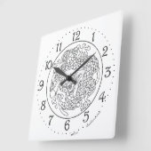 Chinese Dragon Square Wall klok (Hoek)