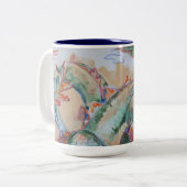 Chinese Dragon Two-tone Mok - marine (Voorkant links)