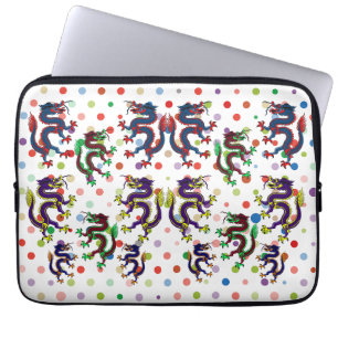 Chinese draken fantasie kunst collage blad laptop sleeve