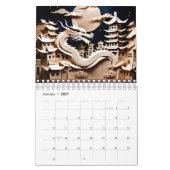 Chinese Draken Jaar aangepaste jaar 2024 C Kalender (Jan 2027)
