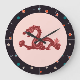 Chinese Draken Ster Patroon Fantasie Kunst Grote Klok