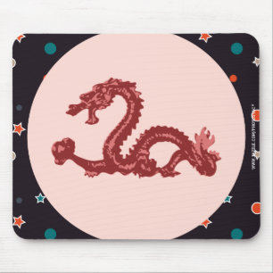 Chinese Draken Ster Patroon Fantasie Kunst Muismat