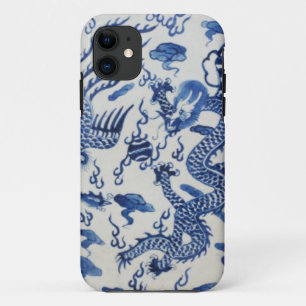 chinese drakenchinoiserie monaco blauw iPhone 11 hoesje