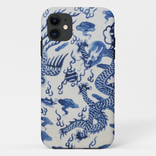 chinese drakenchinoiserie monaco blauw Case-Mate iPhone case (Achterkant)