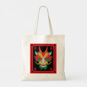 Chinese drakenmaskers Aziatische kunst Tote Bag