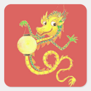 Chinese drakenStickers Vierkante Sticker