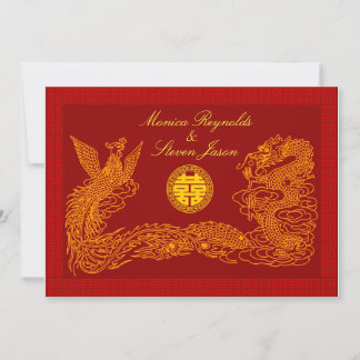 Chinese dubbele geluk RSVP rode trouw uitnodiging