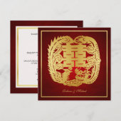 Chinese dubbelgeluksdraak / Phoenix bruilding Kaart (Voorkant / Achterkant)