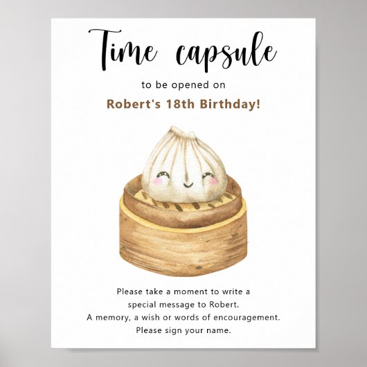 Chinese dumpling Time Capsule 1e verjaardag Poster (Voorkant)