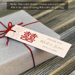 Chinese Elegante Trouwtag Label (1x3 inch)