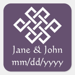 Chinese elegantie in Paarse sticker