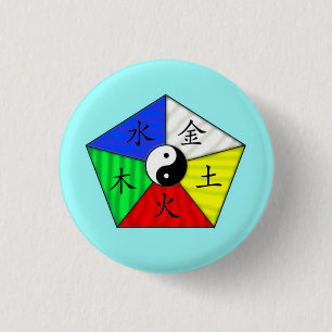 Chinese elementen ronde button 3,2 cm