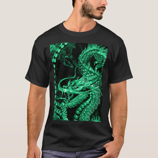 Chinese Emerald Emperor Dragon Art T-shirt (Voorkant)