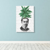 Chinese Evergreen Head Plant Canvas Afdruk (Insitu (Houten vloer))