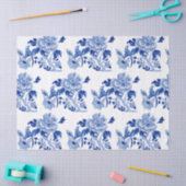 Chinese Floral Blue Tree Pony Tissuepapier (Craft)