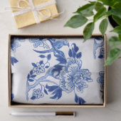 Chinese Floral Blue Tree Pony Tissuepapier (Geschenk)