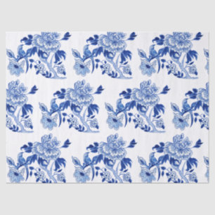 Chinese Floral Blue Tree Pony Tissuepapier
