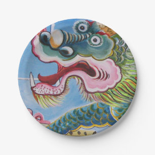 Chinese foo Dog/Lion Guardian Mural Papieren Bordje