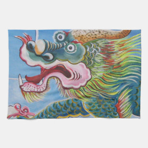Chinese foo Dog/Lion Guardian Mural Theedoek