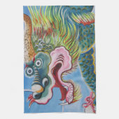 Chinese foo Dog/Lion Guardian Mural Theedoek (Verticaal)