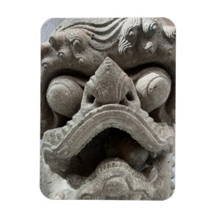 Chinese Foo-hond-draak-granieten rotsculptuur Magneet