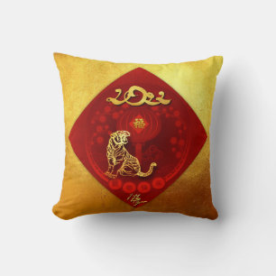 Chinese FU Luck Luck Liger Year SqP3 Kussen