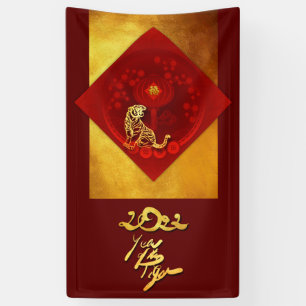 Chinese FU Luck Luck Tiger Year-groet VB Spandoek