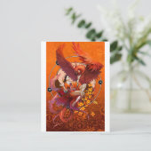 Chinese Geest van de Phoenix w Chinese Elemental Briefkaart (Staand voorkant)