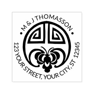 Chinese Geluks Bat Naam Retouradres Zelfinktende Stempel