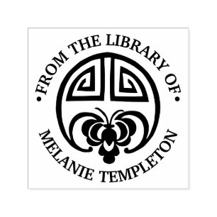 Chinese Geluks Vleermuis ‘Uit de bibliotheek van’  Zelfinktende Stempel