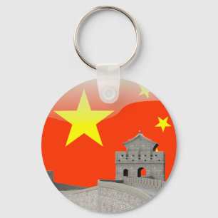 Chinese glanzende vlag sleutelhanger