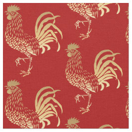 Chinese Golden Rooster Year Zodiac Birthday fabric Stof