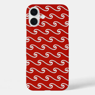 Chinese golfpatroon - wit op dieprood iPhone 16 plus hoesje