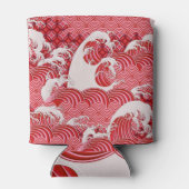 Chinese golven: decoratieve naadloze stijl. blikjeskoeler (Achterkant)