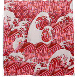 Chinese golven: decoratieve naadloze stijl. douchegordijn