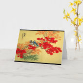 Chinese Goud en Rode Bloemen Kaart (Gele Bloem)