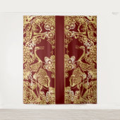 Chinese gouden kranen over rood wandkleed (Voorkant)