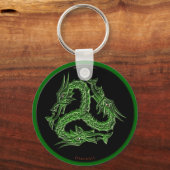 CHINESE GROEN DRAGON-ONTWERP SLEUTELHANGER (Voorkant)