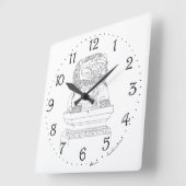 Chinese Guardian Lion Square Wall klok (Hoek)