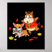 Chinese Horse Chihuahua Funny Kid Mens Womens Happ Poster (Voorkant)