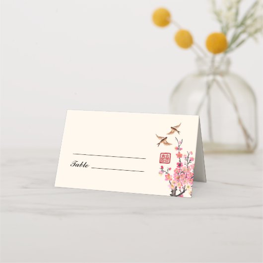 Chinese inkt schilderij bloemen vogels bruiloft (Voorkant)