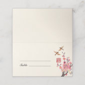 Chinese inkt schilderij bloemen vogels bruiloft (Buitenkant ongevouwen)