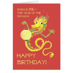 Chinese Jaar van de Draak Verjaardag 1916