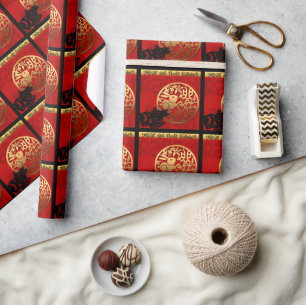 Chinese jaardierentuin van Cute Rabbit Zodiac Birt Cadeaupapier